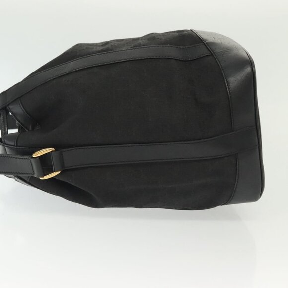 GUCCI GG Canvas Shoulder Bag Black Gold Auth 139771 - Picture 4 of 16